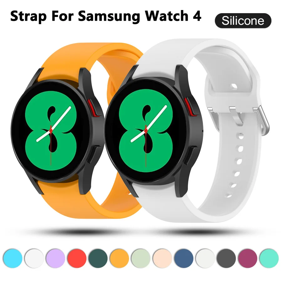 

Ремешок силиконовый для Galaxy Watch 4 44 мм 40 мм, браслет для смарт-часов Samsung Watch 4 Classic 46 мм 42 мм, 20 мм
