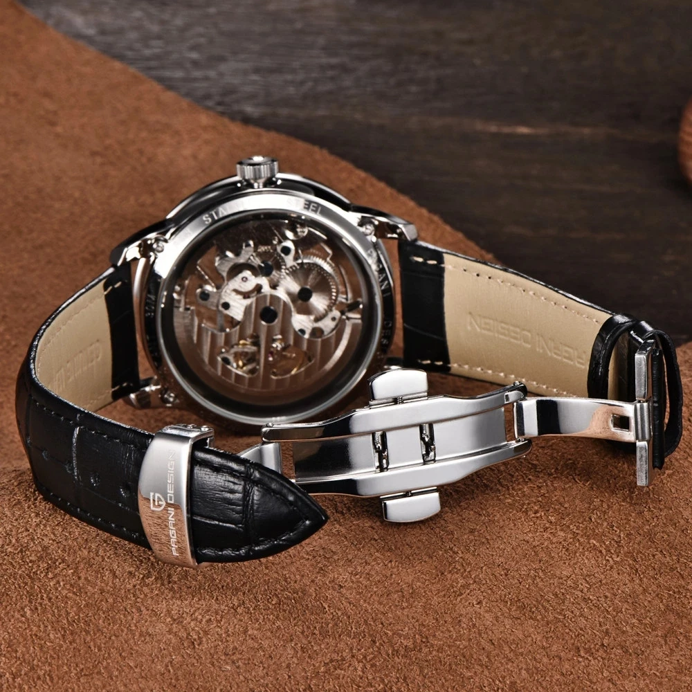 PAGANI DESIGN Men Tourbillon Mechanical Wristwatch Luxury Gold Case Stainless Steel Waterproof 100m Hollow Automatic Men's Watch enlarge