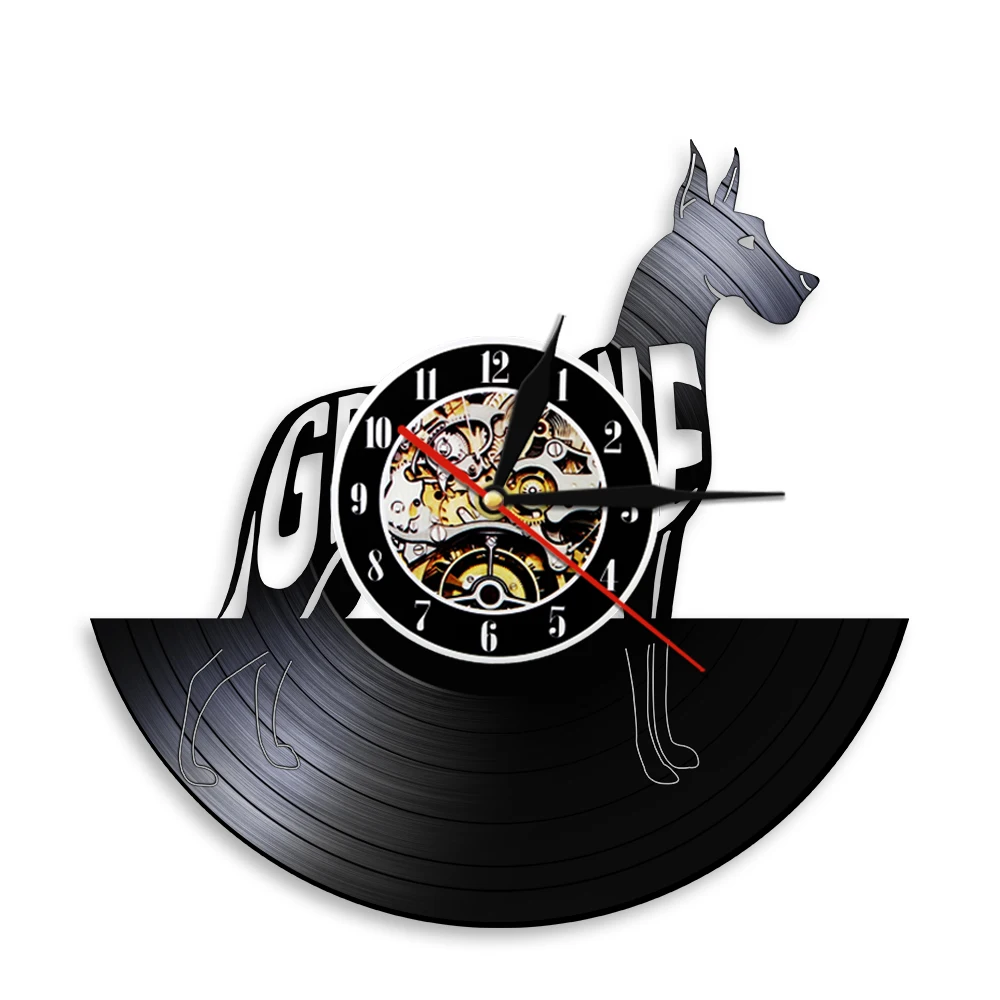 GREAT OANE Dog Wall Clock Vintage Shabby Vinyl Kitchen Clock Animal Wall Art Decor For Living Room Gift For Pet Dog Lover