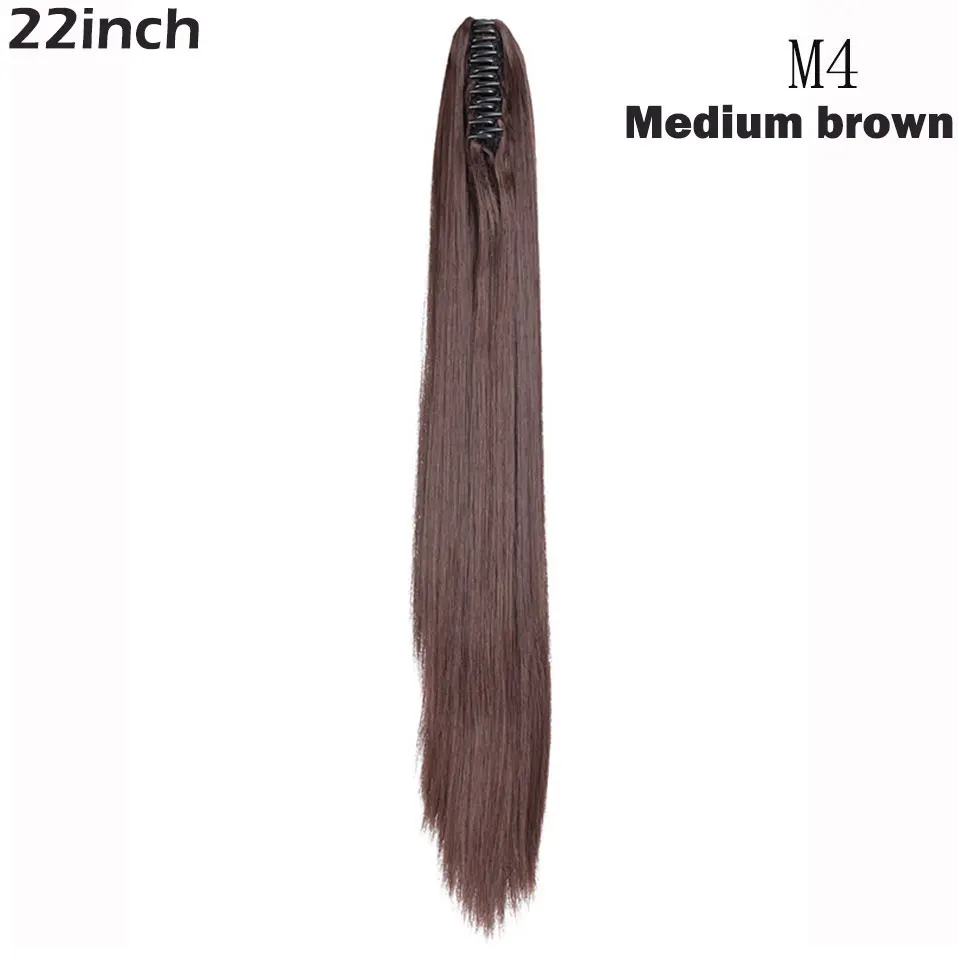 medium brown S-noilite, 12-26 дюймов, заколка-коготь, конский хвост, наращивание волос, синтетический конский хвост, enxtension, волосы для женщин, конский хвост, шиньон - Цвет: medium brown