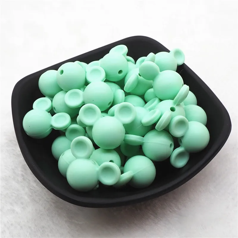 Mint Chengkai 10 шт. BPA бесплатно силиконовые бабочки Прорезыватель для зубов DIY Детский душ Прорезыватель для зубов Монтессори Сенсорная игрушка животное шарик аксессуары - Цвет: Mint
