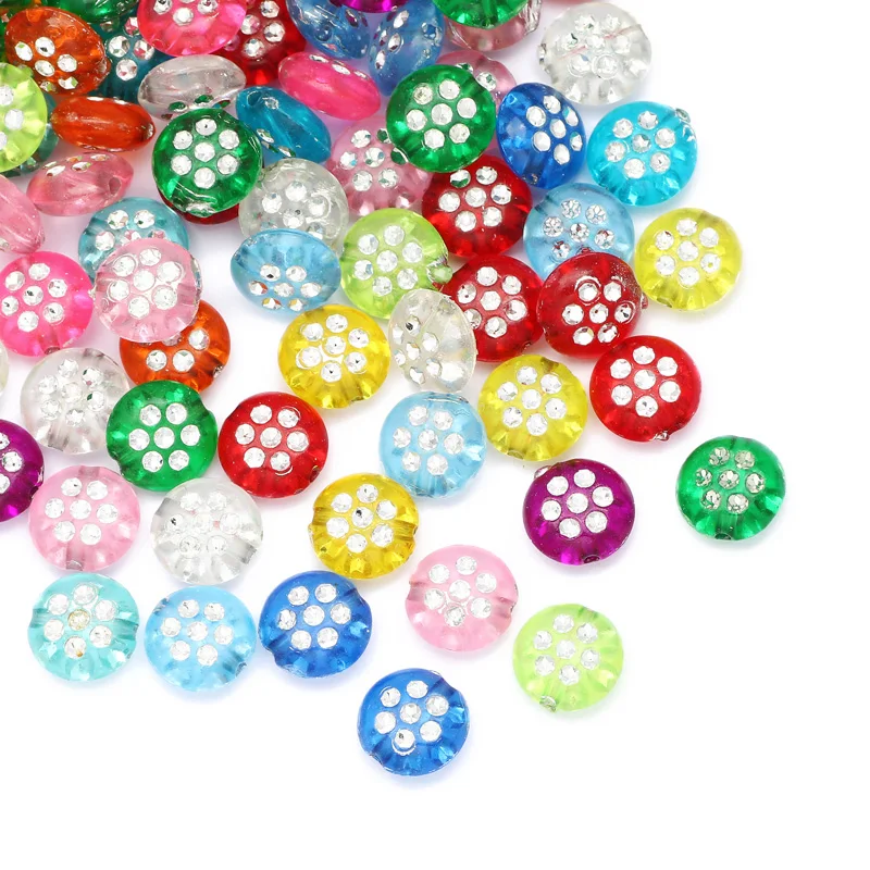

100pcs 5x10mm Mixed Color Abacus Acrylic Beads Round Loose Spacer Beads For Jewelry Making Diy Charms Handmade Bracelet Necklace