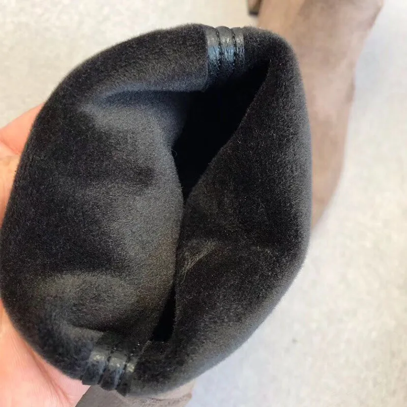 Кожаная обувь женские модные эластичные Ботинки martin на квадратном каблуке с