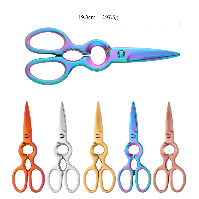 1Pc Stainless Steel Kitchen Sissor Meat Chicken Sissors Kitchenware Vegetable Cutter Seafood Crab Shears Multi-purpose BBQ Tools - купить по