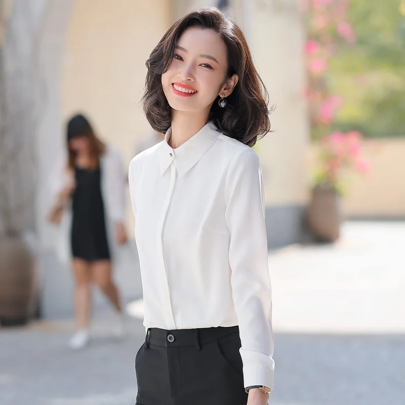 Women shirt Slim spring autumn Long sleeve OL Formal Business Blouses &amp Shirts Woman 981 | Женская одежда