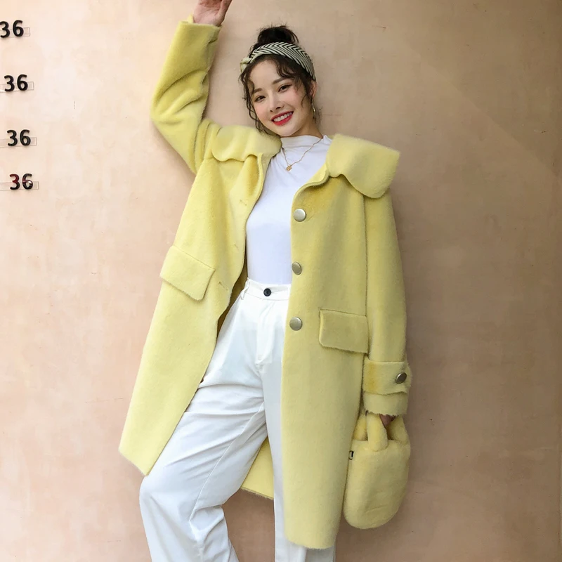 Милая цветная ветровка из искусственного меха норки пальто для женщин коллекция