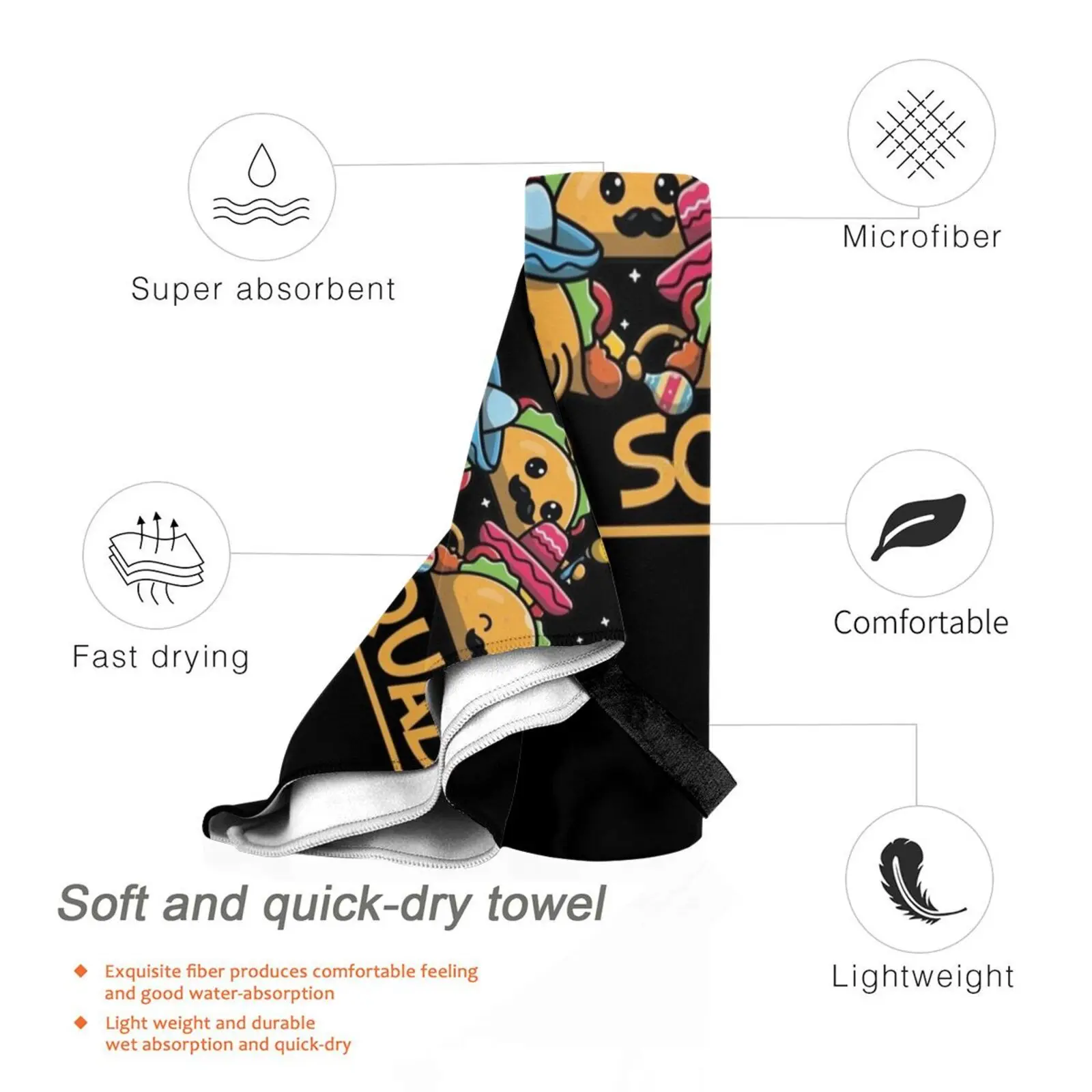 Быстросохнущее полотенце для спортзала ванной портативное Амари череп кабил