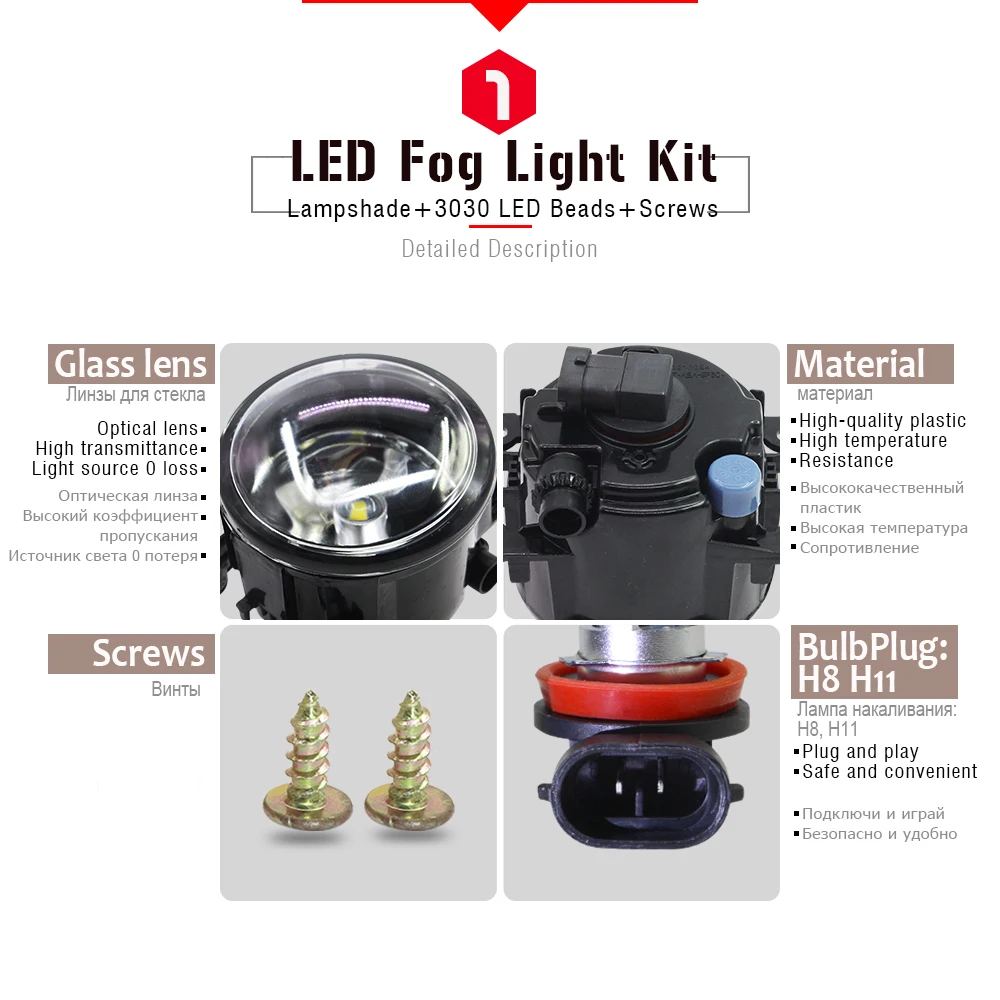 Buildreamen2 For Honda CR-V CRV 2.4L L4 2012 2013 2014 Car H11 Front Fog Light Assembly Lampshade + Bulb DRL 12V Accessories | Автомобили