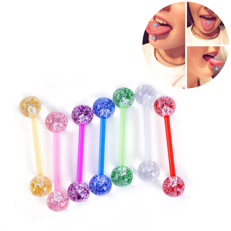 10 шт. цветные гибкие УФ силиконовые гвоздики для сосков языков кольца штанга