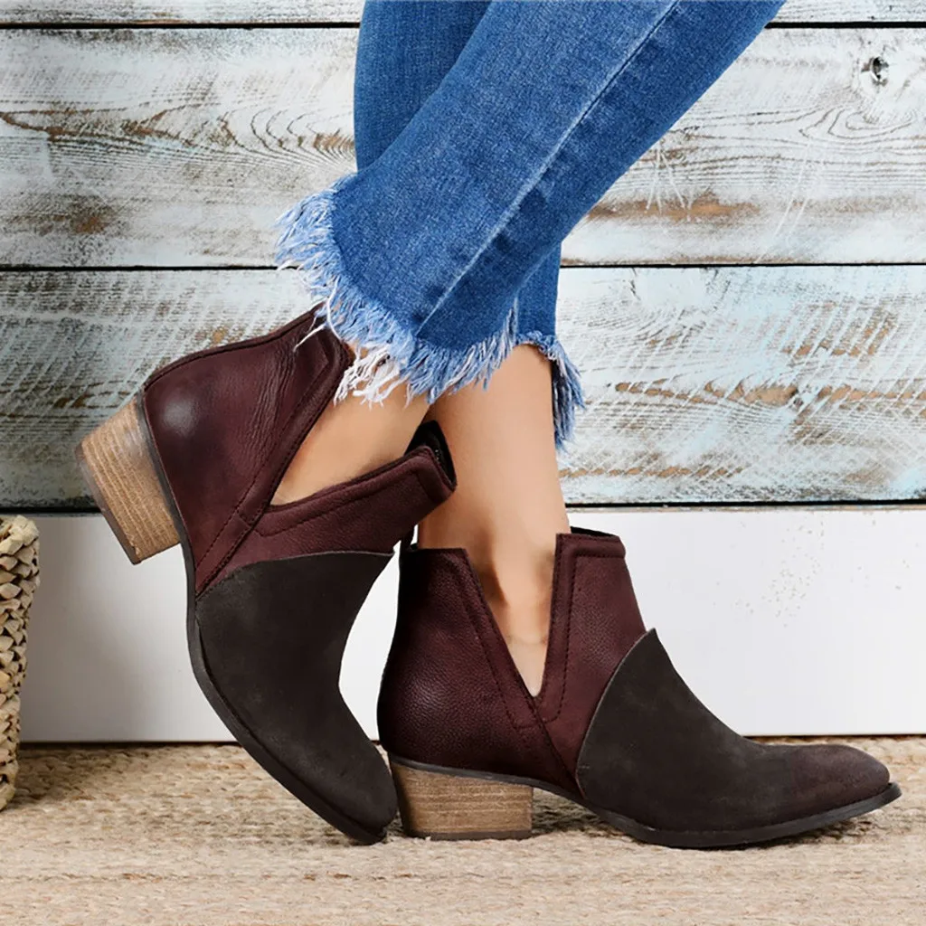 SAGACE/обувь в римском стиле женская обувь модные ботинки на толстом квадратном