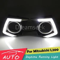 drl for mitsubishi l200 triton 2015 2016 led car daytime running light relay waterproof driving fog day lamp daylight