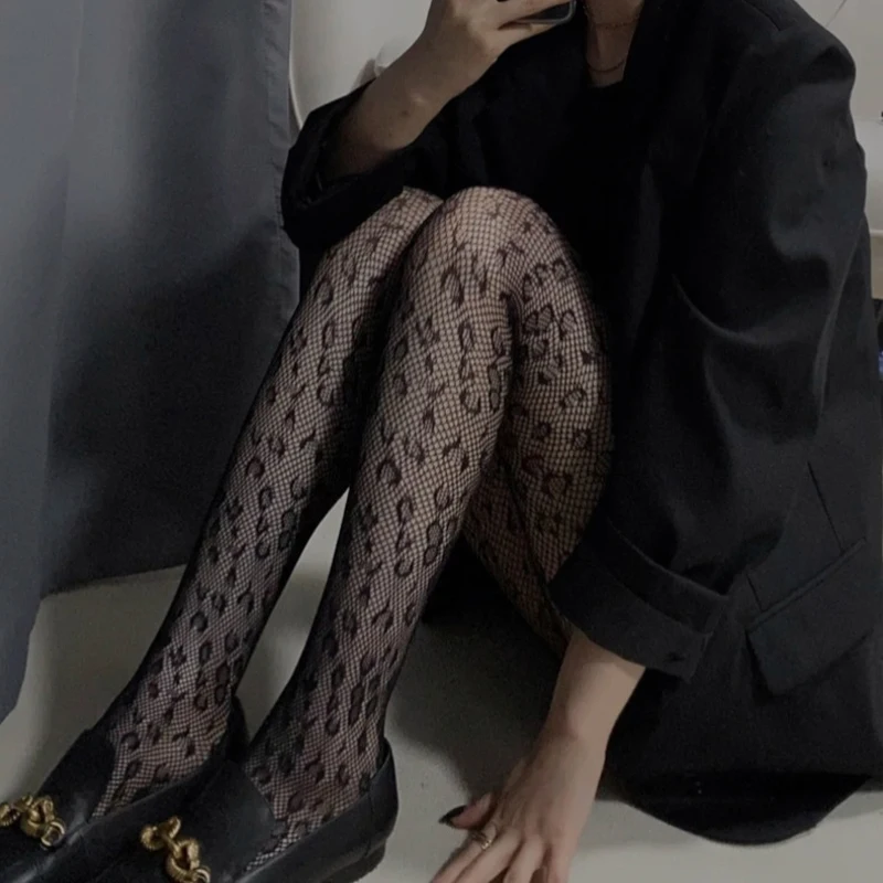 

Sexy Fishnet Pantyhose Leopard Mesh Tights Fishnet Long Stocking Thigh High Knee Socks Lolita Net Medias Club Hosiery Lingerie