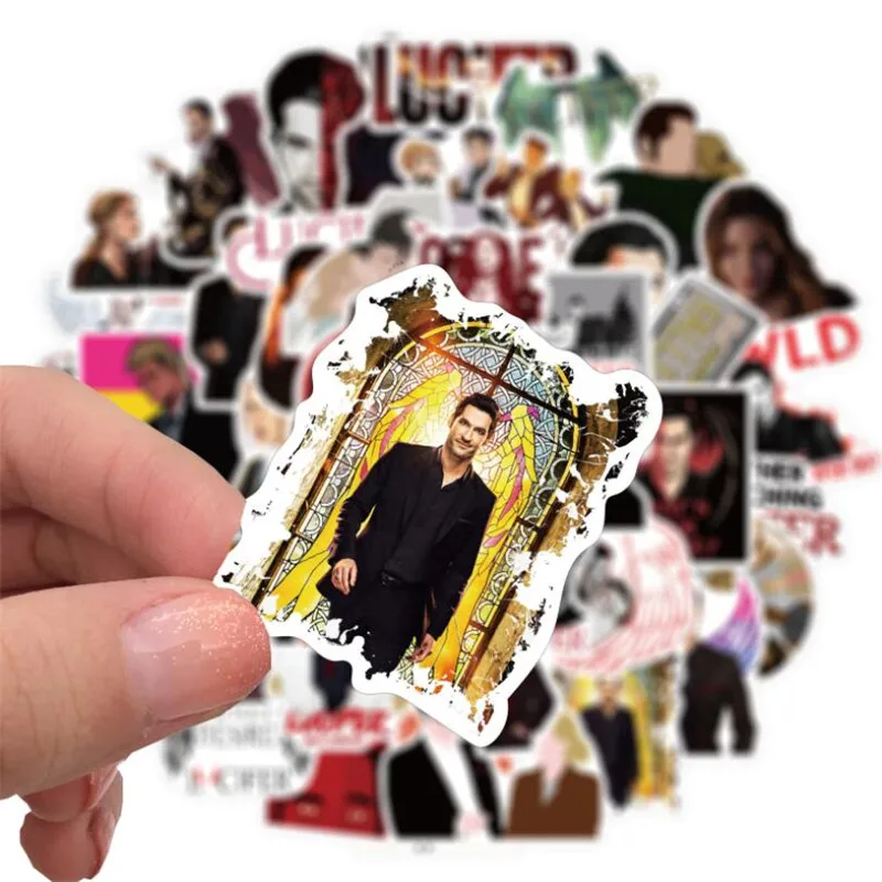 10/30/50PCS New American TV Series Lucifer Cartoon Graffiti Decoration Suitcase Skateboard Waterproof Stickers Wholesale Toys - купить по