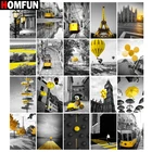 Алмазная 5D Вышивка HOMFUN, набор для рукоделия красивый пейзаж, желтый, сделай сам, вышивка крестиком, украшение для дома, подарок