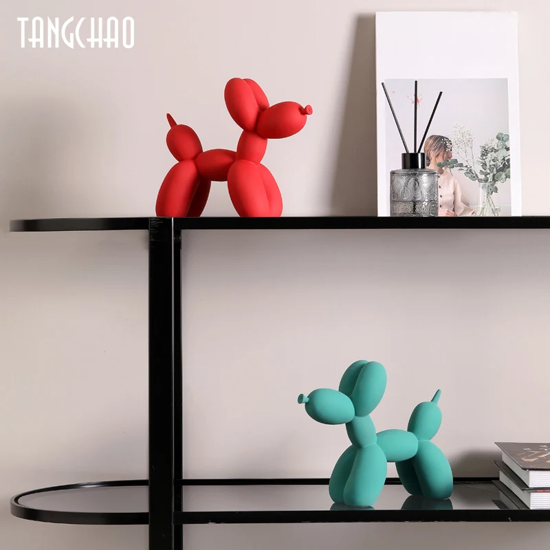 balloon dog figurines for interior home decor nordic modern resin animal figurine sculpture statue home living room decoration free global shipping