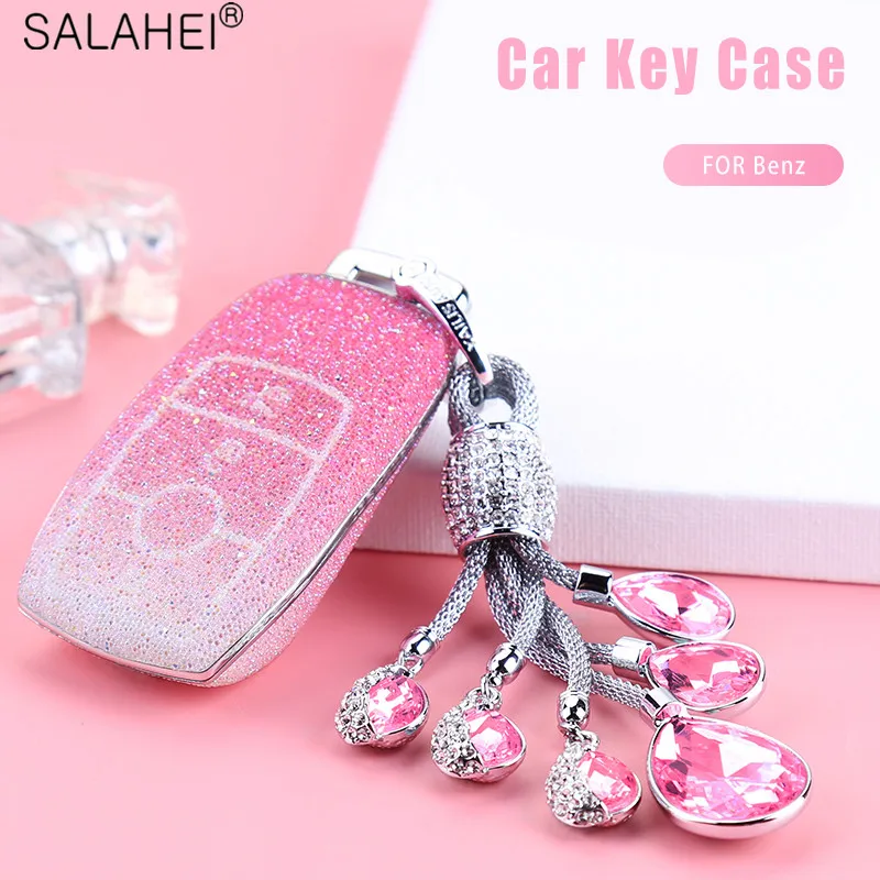 

Plastic Car Key Case Cover With Diamond For Mercedes Benz BGA AMG W203 W210 W211 W124 W202 W204 W205 W212 W176 E Class W213 2018