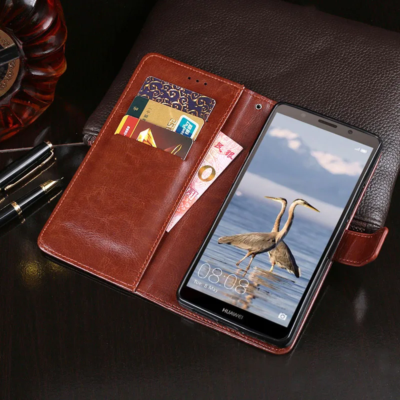 Чехол-книжка для Huawei Honor 7A кожаный деловой с подставкой русская версия аксессуары