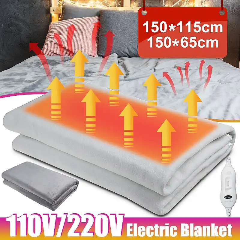 

150x115cm 110V/220V Electric Blanket Warm Heater Double Body Warmer Heated Blanket Thermostat Electric Heating Blanket Carpets
