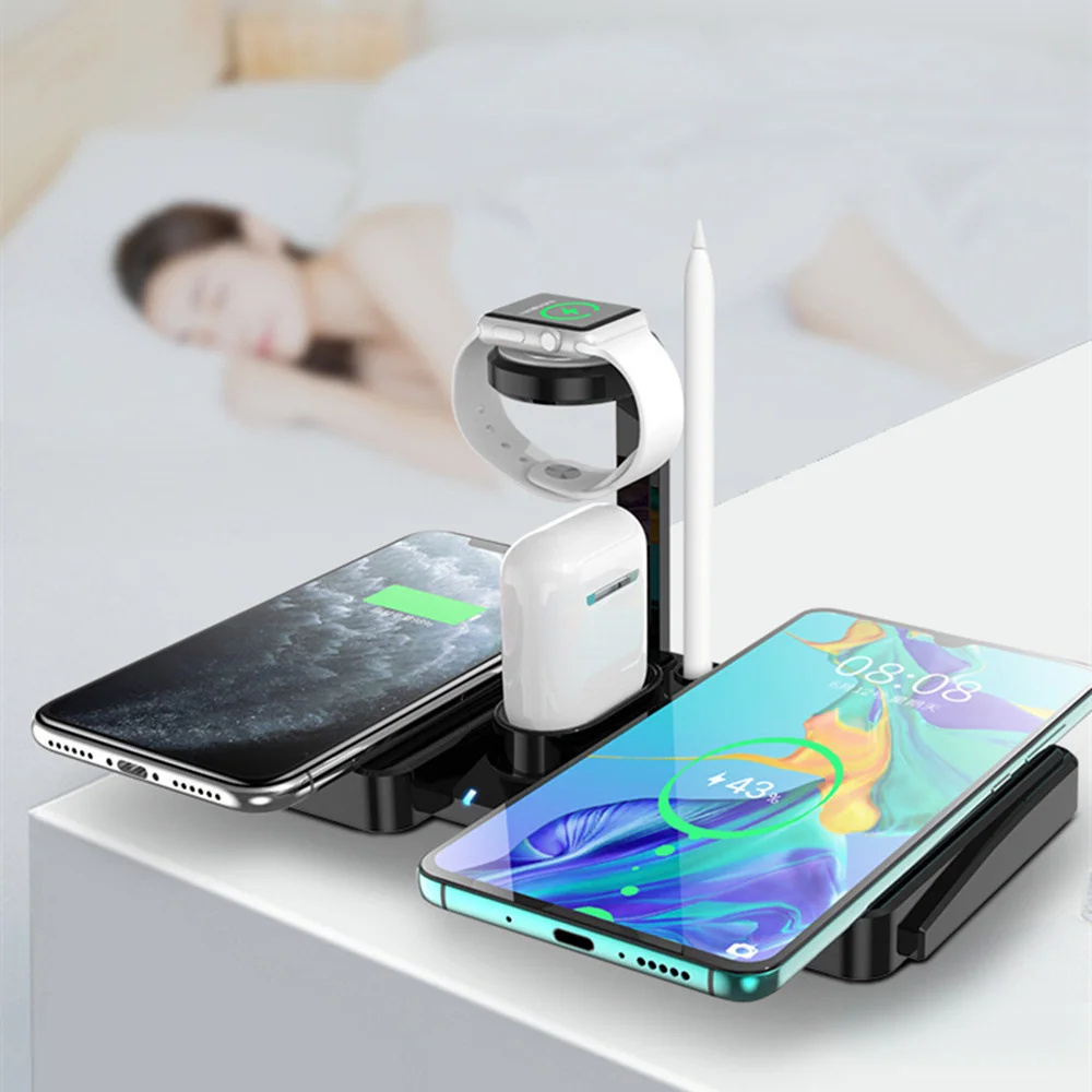 

10 Qi iPhone 12 12ProMax 11 XR X 8 Apple Watch 4 1 - Airpods Pro