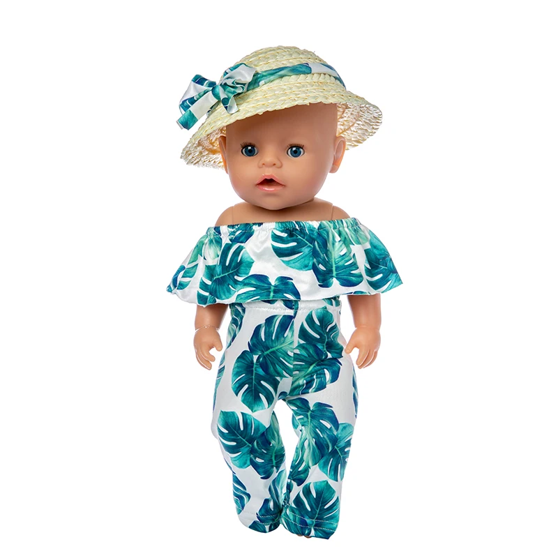 Q-123 Born Baby Fit 18 дюймов 43 см аксессуары для кукол Соломенная шляпка лист Санта Клауса Рождественские костюмы для Хэллоуина для ребенка подарок на день рождения - Цвет: Q-123