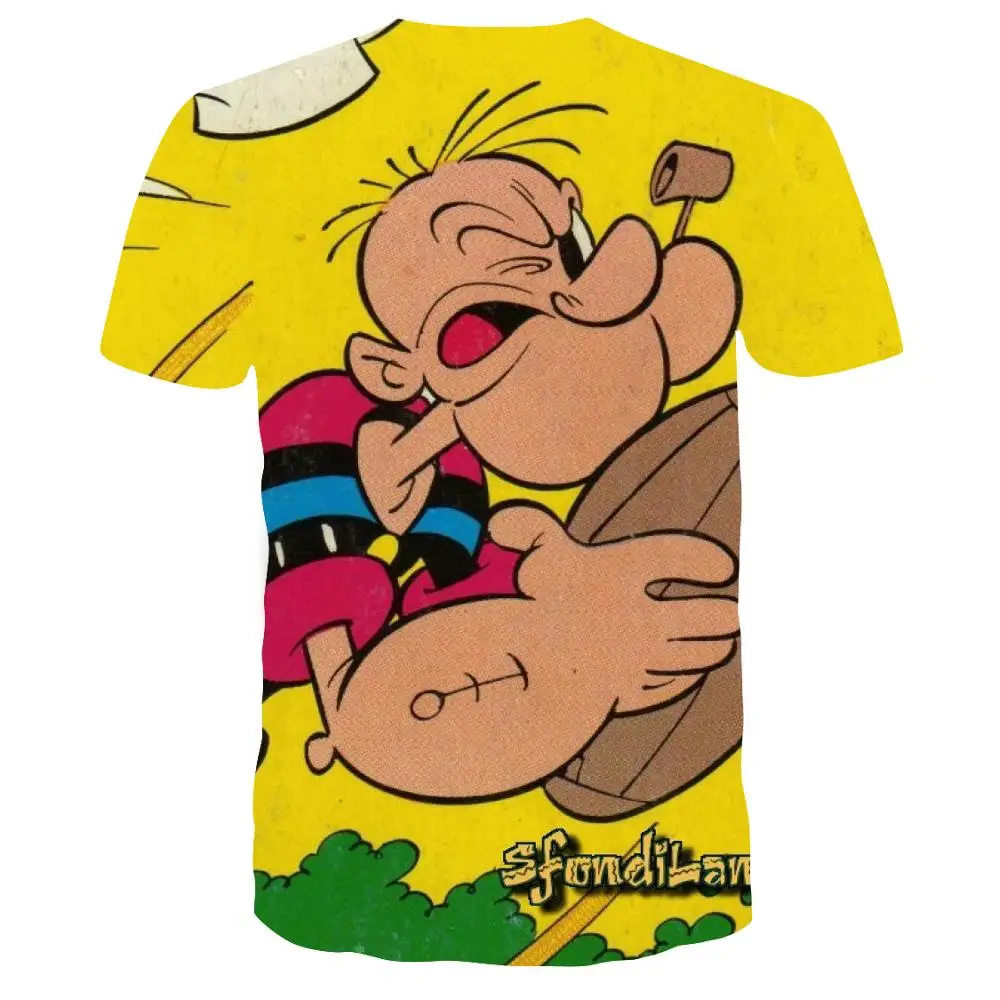 2019 Модные мужские топы футболки новейшие модные с принтом Popeye повседневные