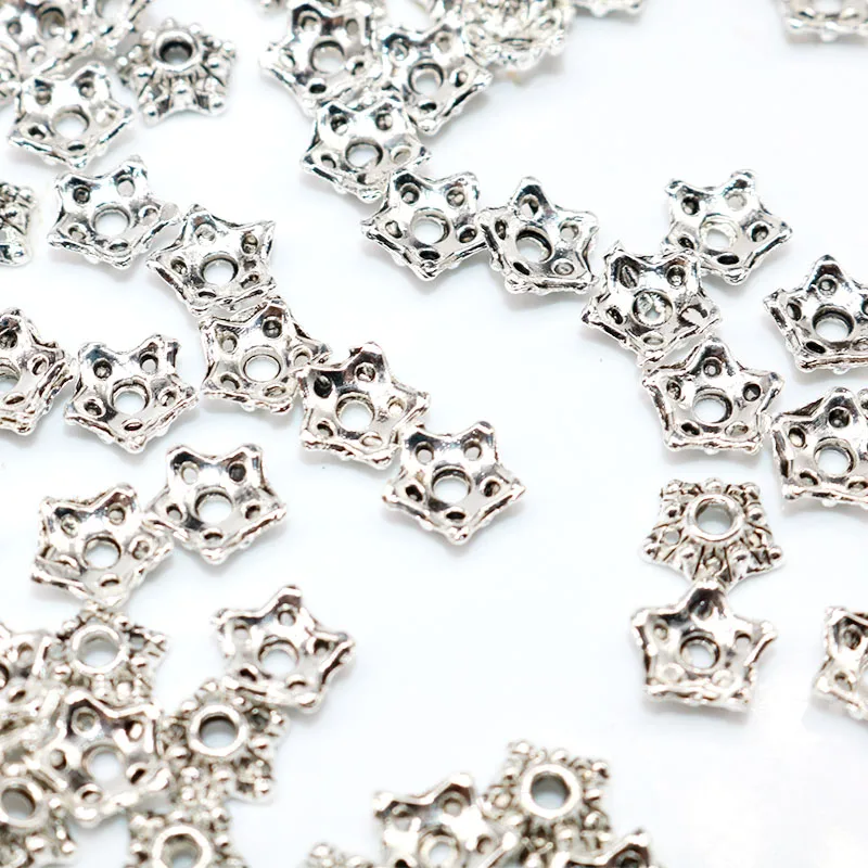 Винтажная бусина серебряного цвета 7 5 мм посеребренные бусины разделители с