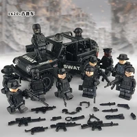 bricks diy military special forces modern soldier city police building block weapons figures rifle toys for children gifts