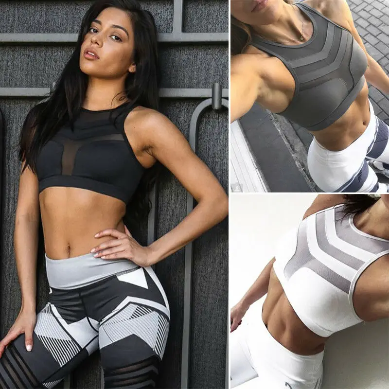 

Women Sexy Sport Casual Sleeveless Hollow Out Backless Fitness Jogging Stretch Workout Seamless Padded Crop Top Yoga Shirts