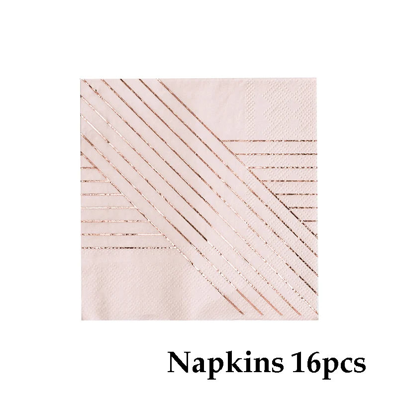 Napkin 16pcs Одноразовая посуда фиолетовая Акварельная большая бумажная тарелка высокого качества Вечерние Украшения полосатая розовая чашка тарелка на день рождения свадебные принадлежности - Цвет: Napkin 16pcs