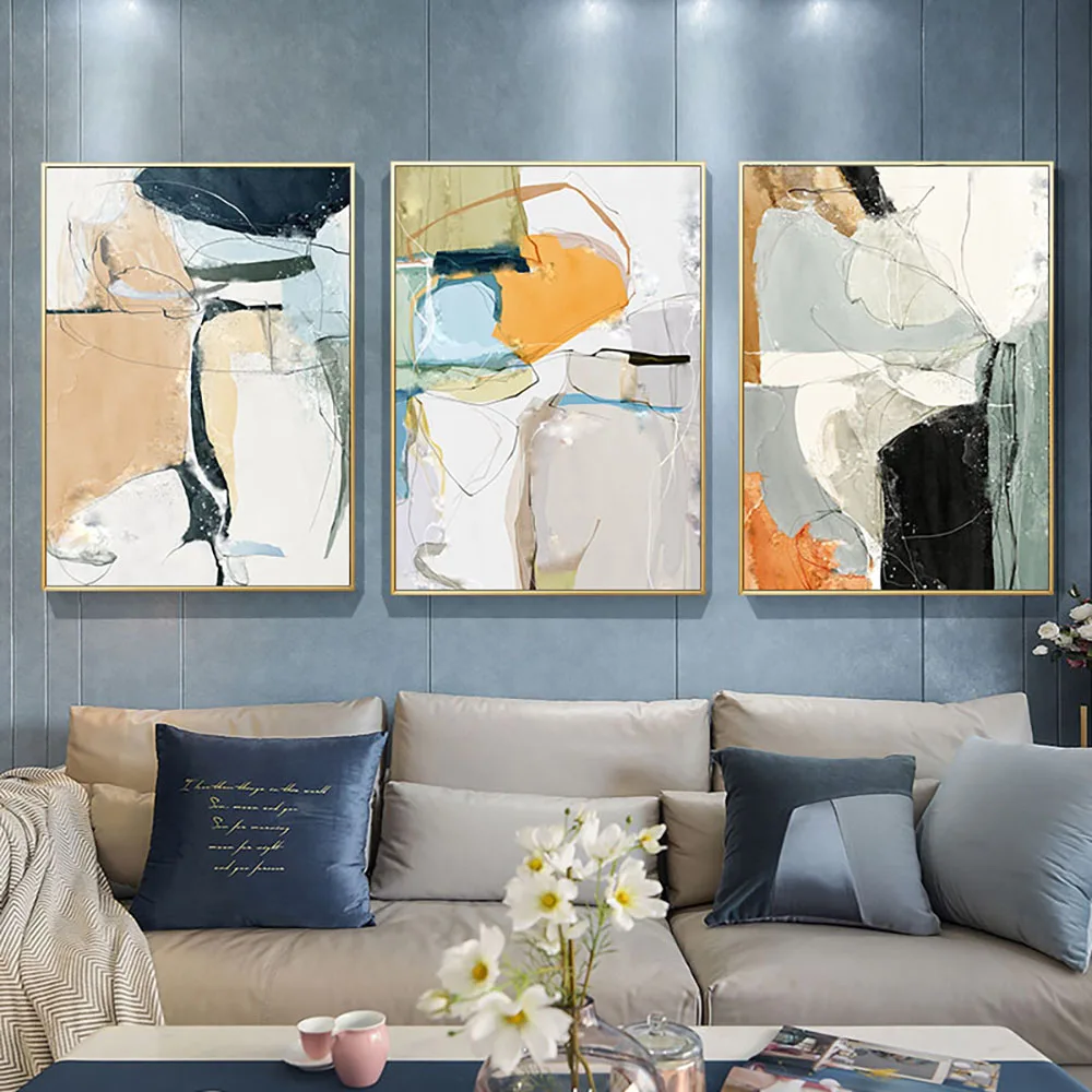 Модульные картины Постер в скандинавском стиле современная разноцветная