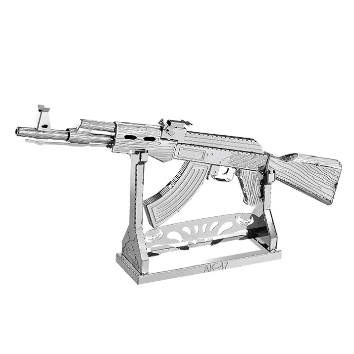 AK47 3D металлическая модель головоломка игрушечный пистолет строительная машина несколько типов Diy лазерная резка нержавеющая сталь ручная сборка набор - Цвет: AK47