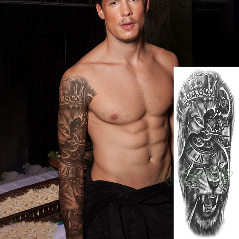 Waterproof Temporary Tattoo Sticker Arrow Medusa Sexy Girl Shark Zeus Skull Full Arm Leg Fake Tatto Flash Tatoo For Men Women | Красота и