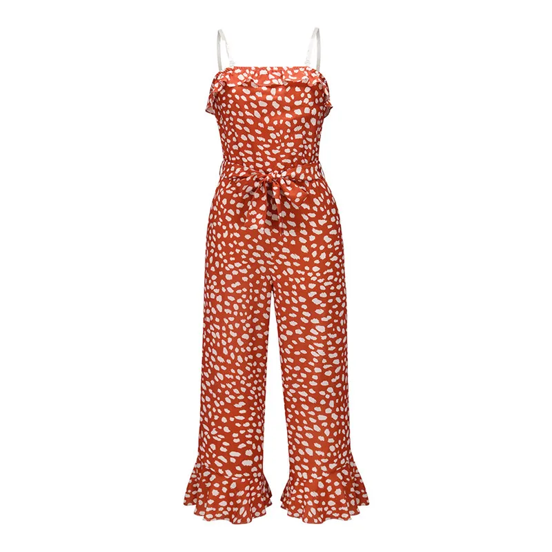 

2020 Women Summer New Loose Casual Print Jumpsuits Female High Street Fashion Sweet Playsuits Ladies High Quality Rompers ML1021