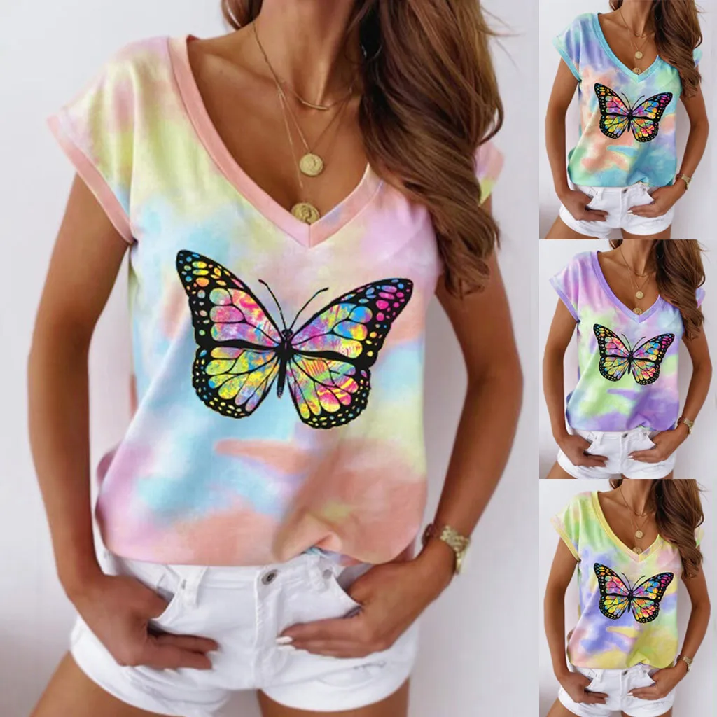 Новинка 2020 женская летняя футболка с v образным вырезом короткий рукав галстук