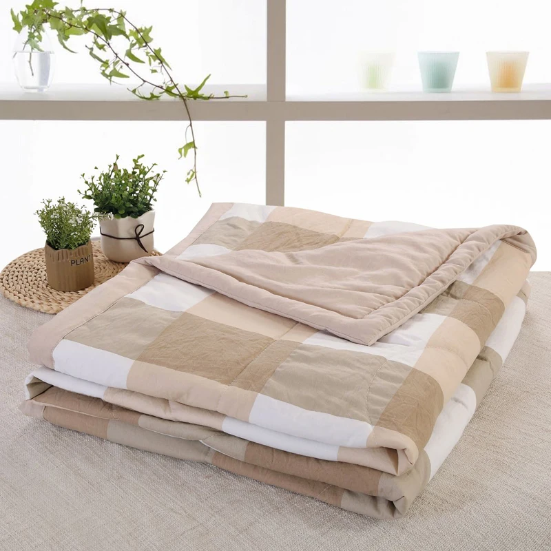 Washed Cotton Summer Quilt Air Conditioner Double Bed Skin-Friendly Suitable For Adults And Children | Дом и сад