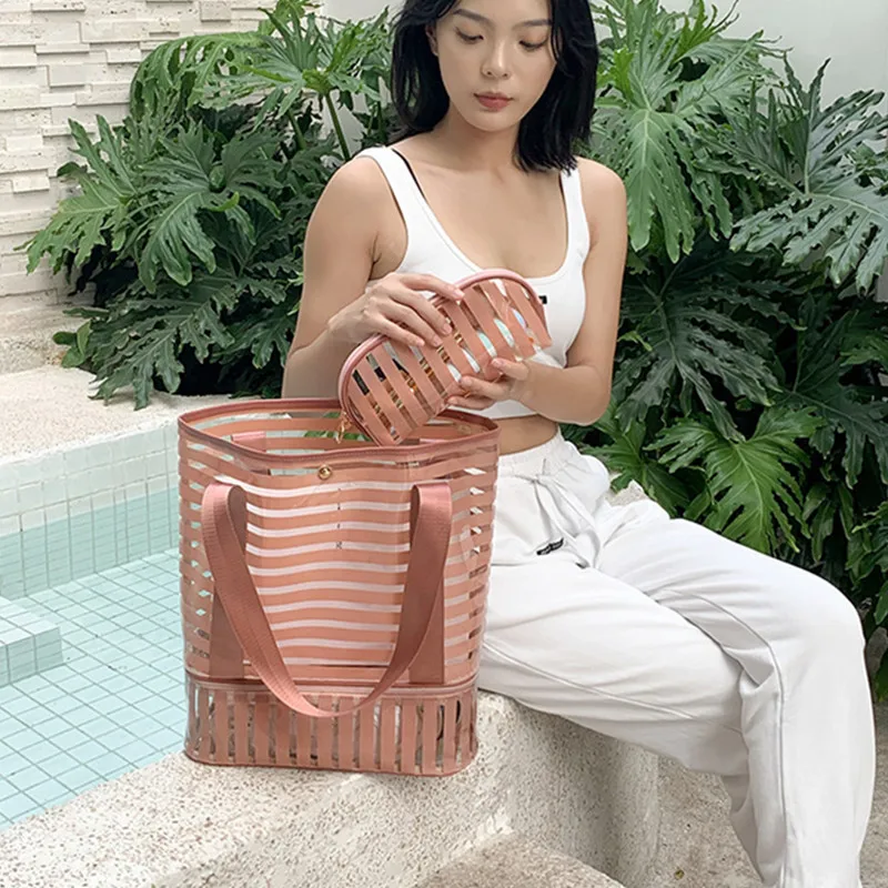 

Beach Bag Waterproof Sports Shoes Storage Transparent Pvc Swimsuit Big Camping Swimming Pool Travel Handbag For The Gym Woman