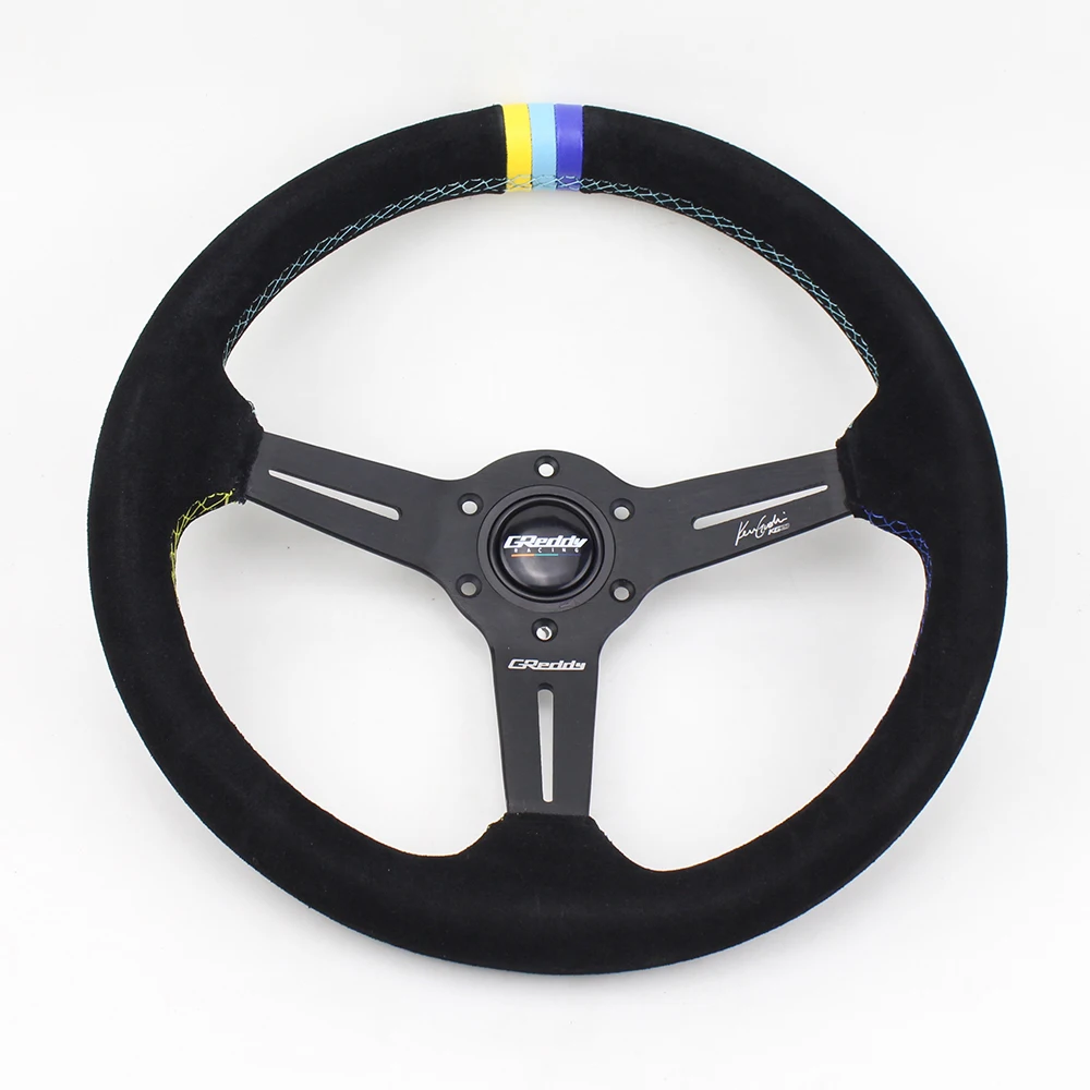 Универсальный 14 дюймовый гоночный руль из замши | Автомобили и мотоциклы