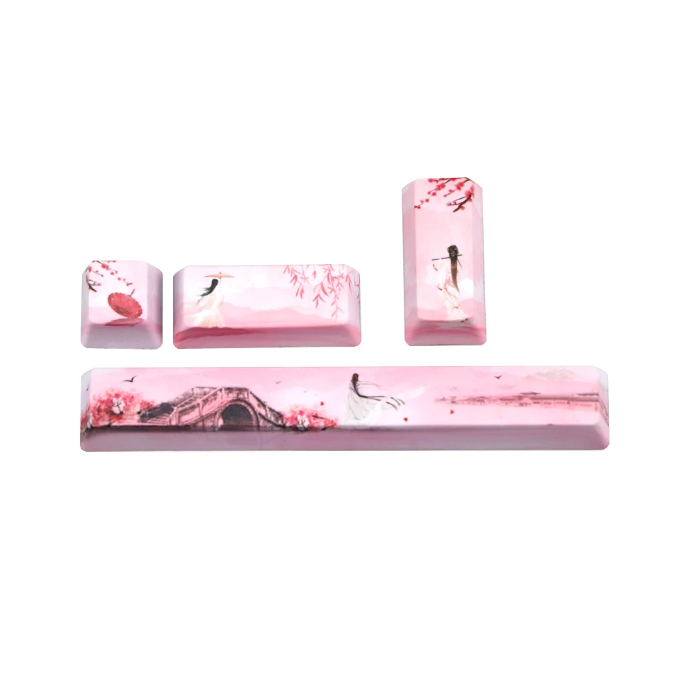 

Pink Cherry OEM Profile Keycaps PBT Five Sides Dye-subbed Keycap Space Bar 6.25U ESC Entre Keys for Diy Mechanical Keyboard