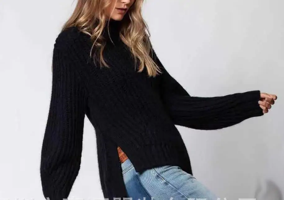

Women's Diagonal Button Wool Pullover Knitted Sweater