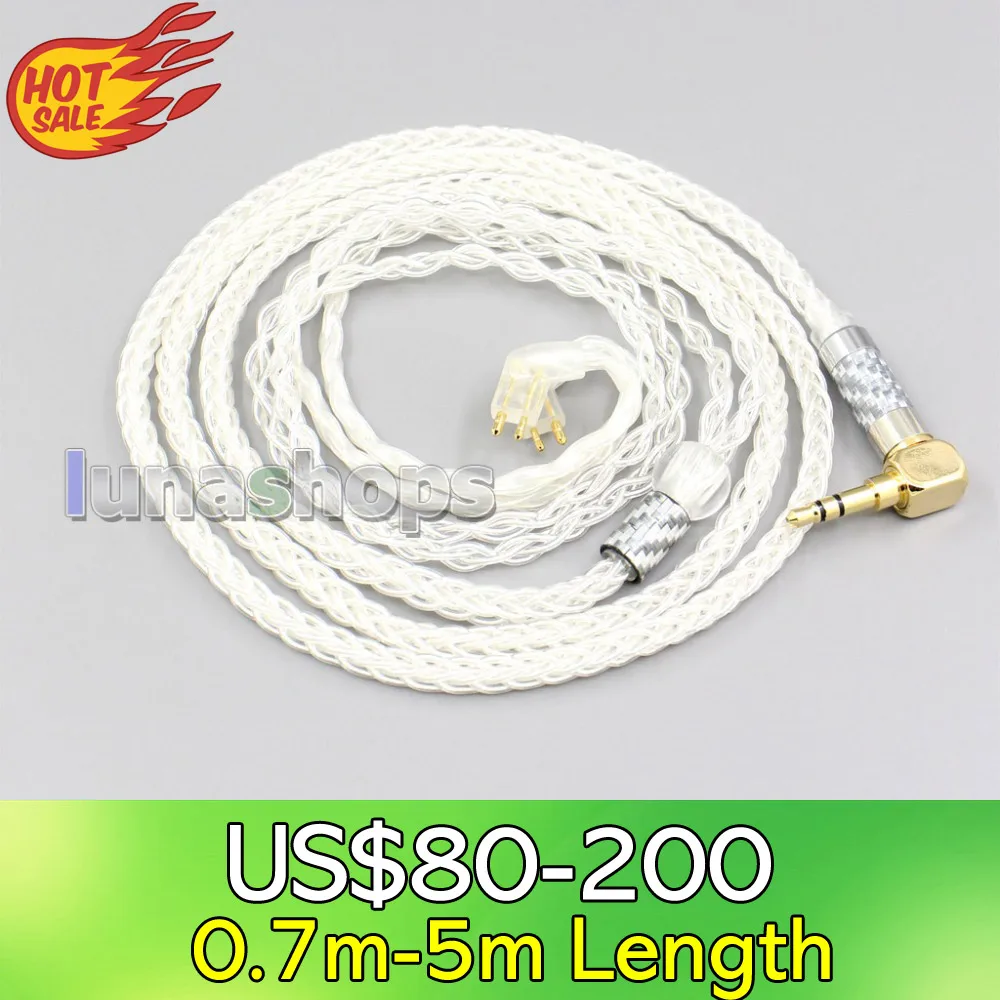 

LN006773 99% Pure Silver 8 Core Earphone Cable For Fitear To Go! 334 private c435 mh334 Jaben 111(F111) MH333 223 22