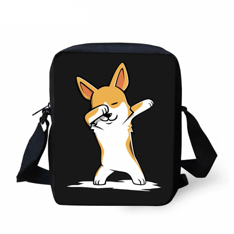

2021 Cartoon Corgi Dog Print Women Casual Crossbody Bags for Boys Girls School Bag,Small Messenger Shoulder Bag for Kids Gift