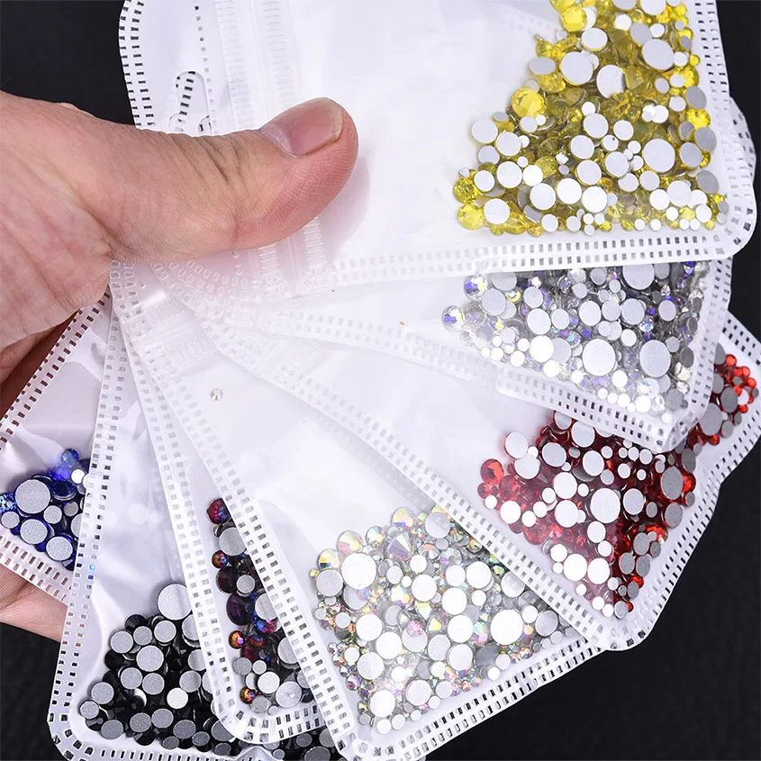 

Wholesale Mix Sizes SS3-SS30 Round Glass Clear AB Crystal Nail Art Rhinestone Flatback DIY Beads Supply Non-hotfix