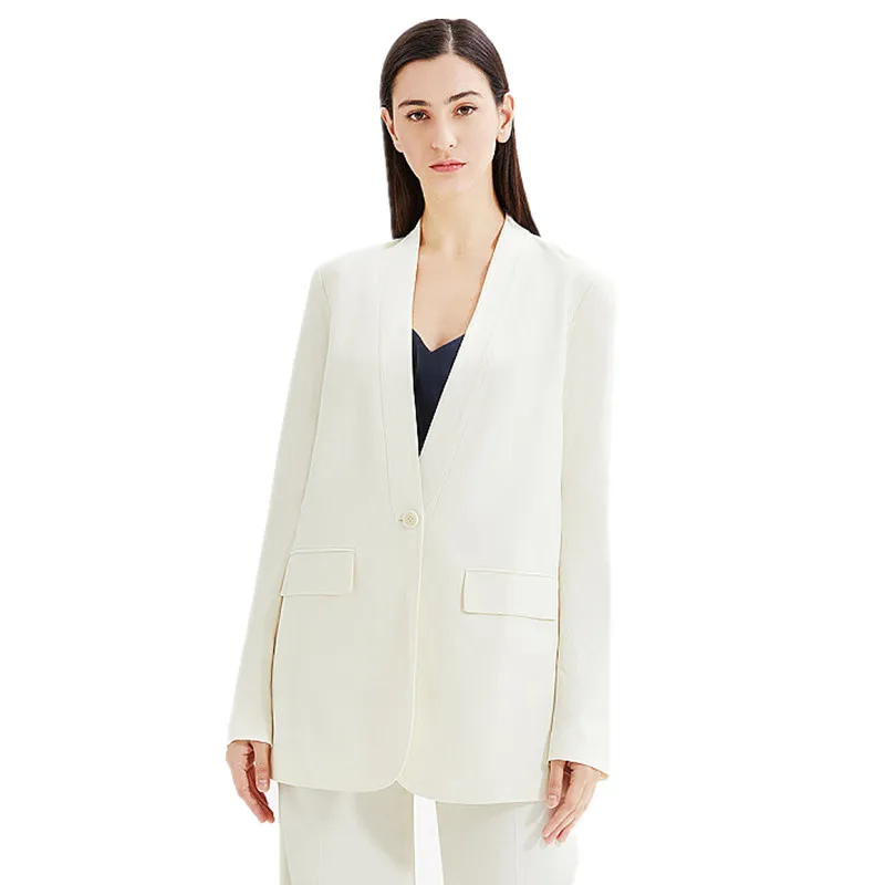 

Женский костюм из блейзера и брюк, повседневный деловой костюм из двух предметов