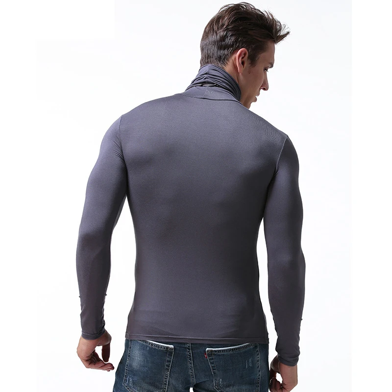 Men Warm Long Sleeve Compression Shirts Turtleneck Winter Base Layer Top Pullover T-Shirt Camisa Térmica Compression Shirt Men