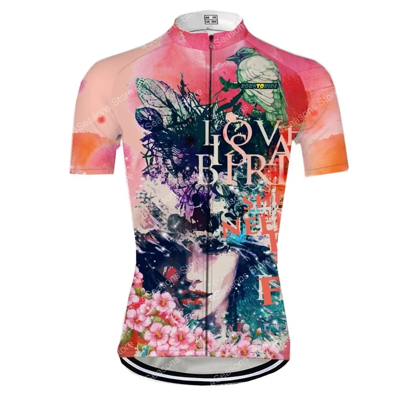 

Women's Team Cycling jersey Short Sleeve borntoride cycling clothing road Racing bicycle wear 100% Polyester Breathable