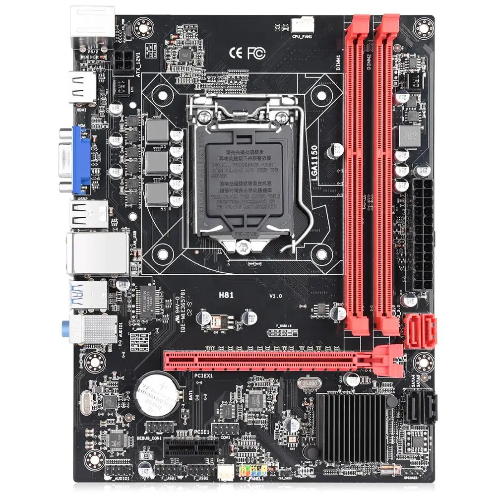 Материнская плата H81M H81 материнская LGA1150 DDR3 PCI E 16X USB3.0 SATA3.0 HDMI VGA до 16 ГБ