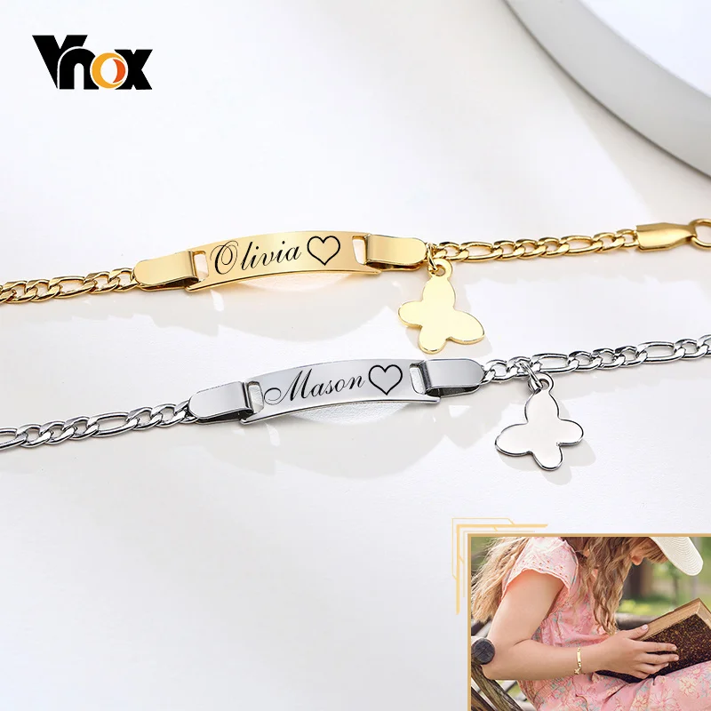 

Vnox Personalized Engrave Baby Bracelets,Anti Allergy Stainless Steel Bracelet for Newborns Mom,Custom Boy Girl Kids Bangle Gift