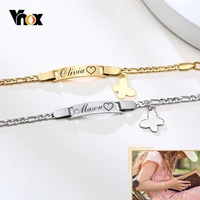 vnox personalized engrave baby braceletsanti allergy stainless steel bracelet for newborns momcustom boy girl kids bangle gift