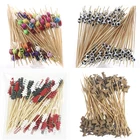 100PCS Коктейльные палочки Симпатичные шпажки для фруктов Для детей Одноразовые бамбуковые палочки для фруктов Пищевой сэндвич Буфет Зубочистки Коктейль Декор Хэллоуин Рождество День рождения Свадьба Бар Партия Бар Пос