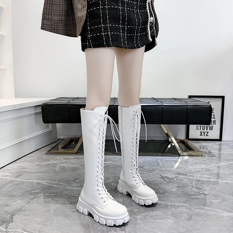 

Sexy High Boots Knee-high Pu Boots High Heels For Women Fashion Shoes 2020 Spring Autumn Booties Female Plus Size 35-40